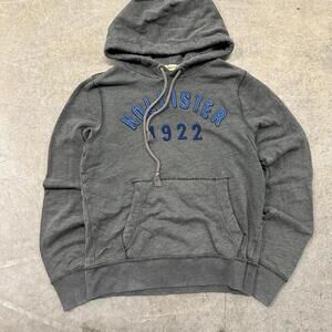Vintage Y2K Hollister Grey Spellout Hoodie Size Medium